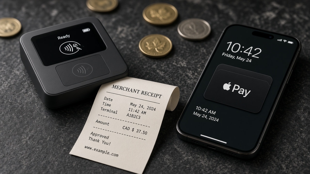 AI-generated payment hardware as a product still life