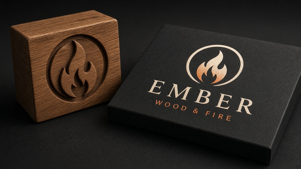 Carved stamp and packaging mark