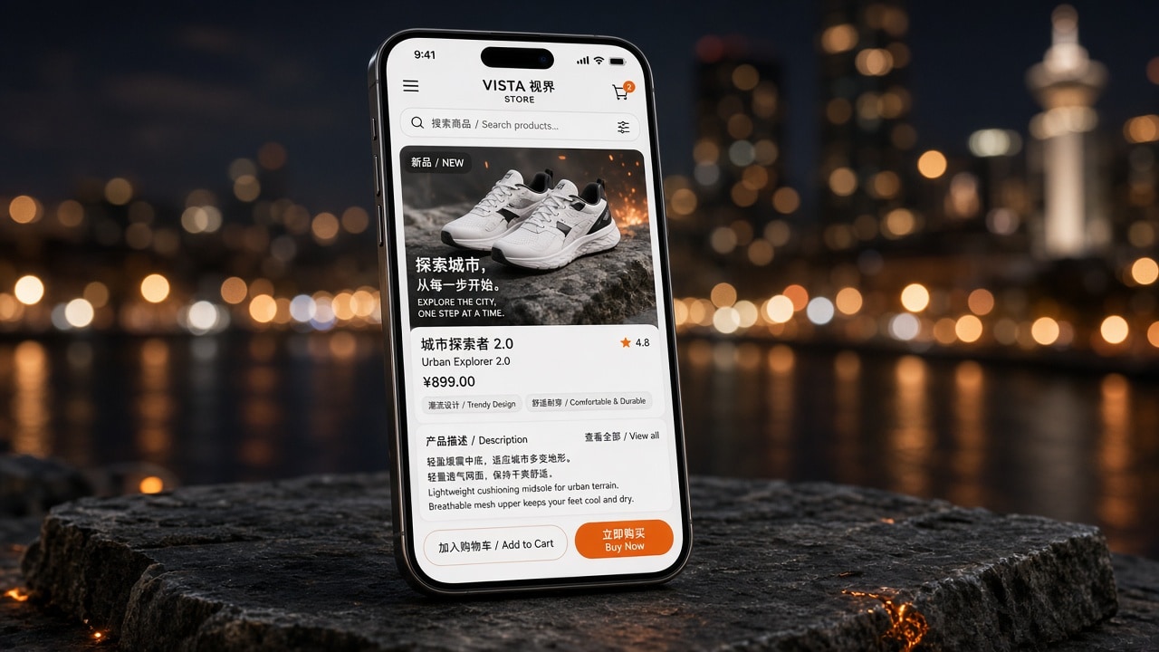 AI-generated product shot of a phone storefront