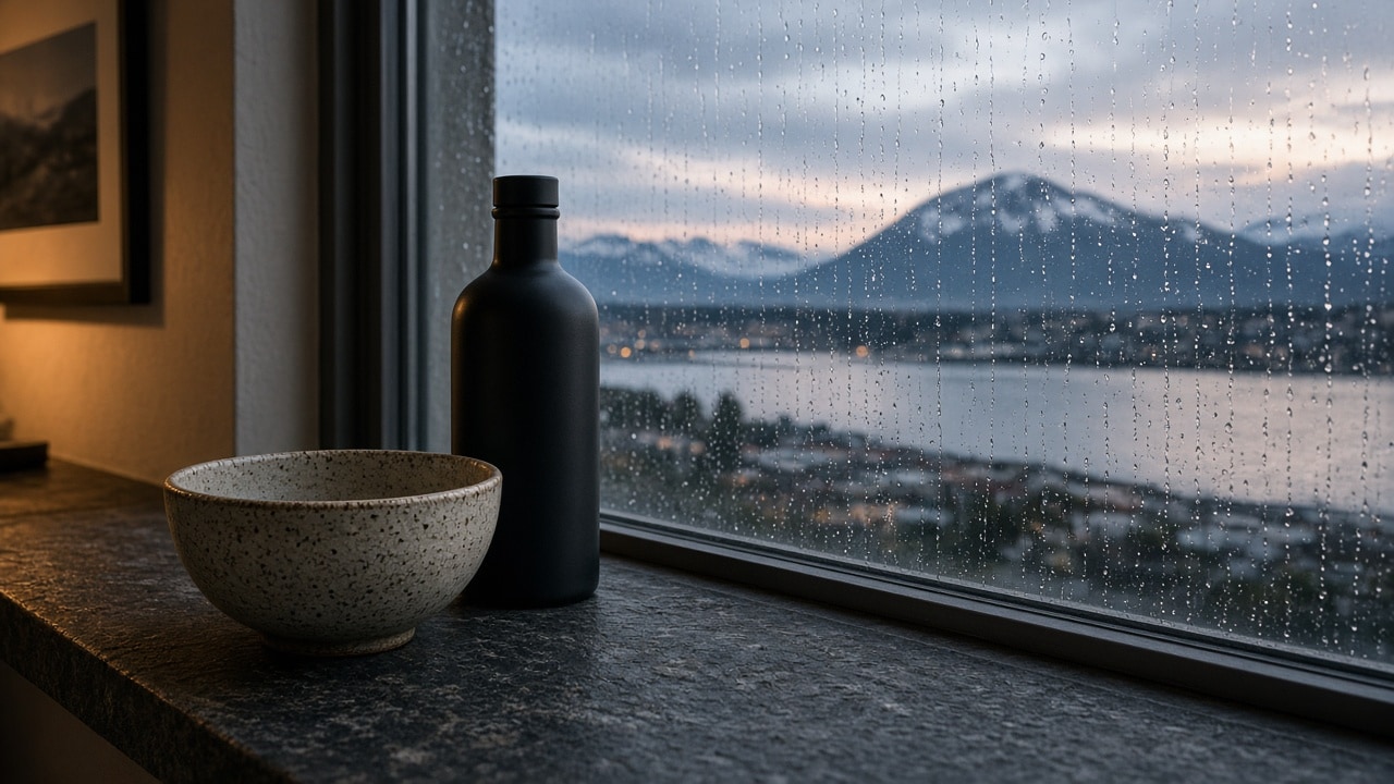 Ceramic product on a rainy Vancouver studio windowsill